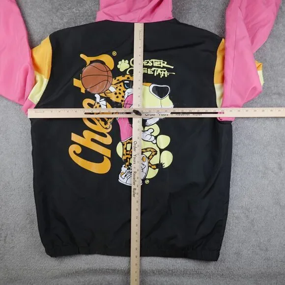 Cheetos Jacket Mens XL Color Block Chester Cheetah Basketball Hooded Windbreaker - Picture 8 of 10